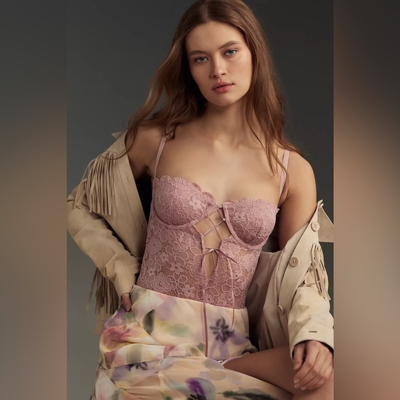 NWT By Anthropologie Asymmetrical Painterly Floral Midi Skirt - Picture 7 of 8